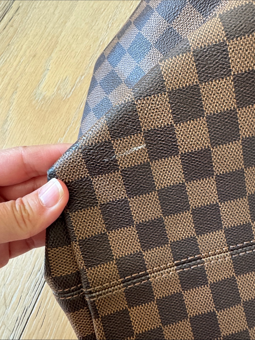 Louis Vuitton Graceful MM Damier Ebene Hobo Bag Red Interior w Box - Picture 14 of 14